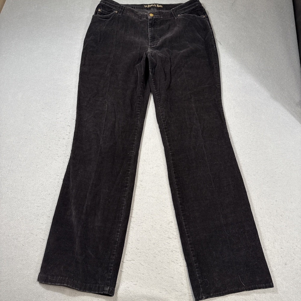 PANTS CORDUROY St Johns Bay Womens 10X34 ULTRA TALL Black